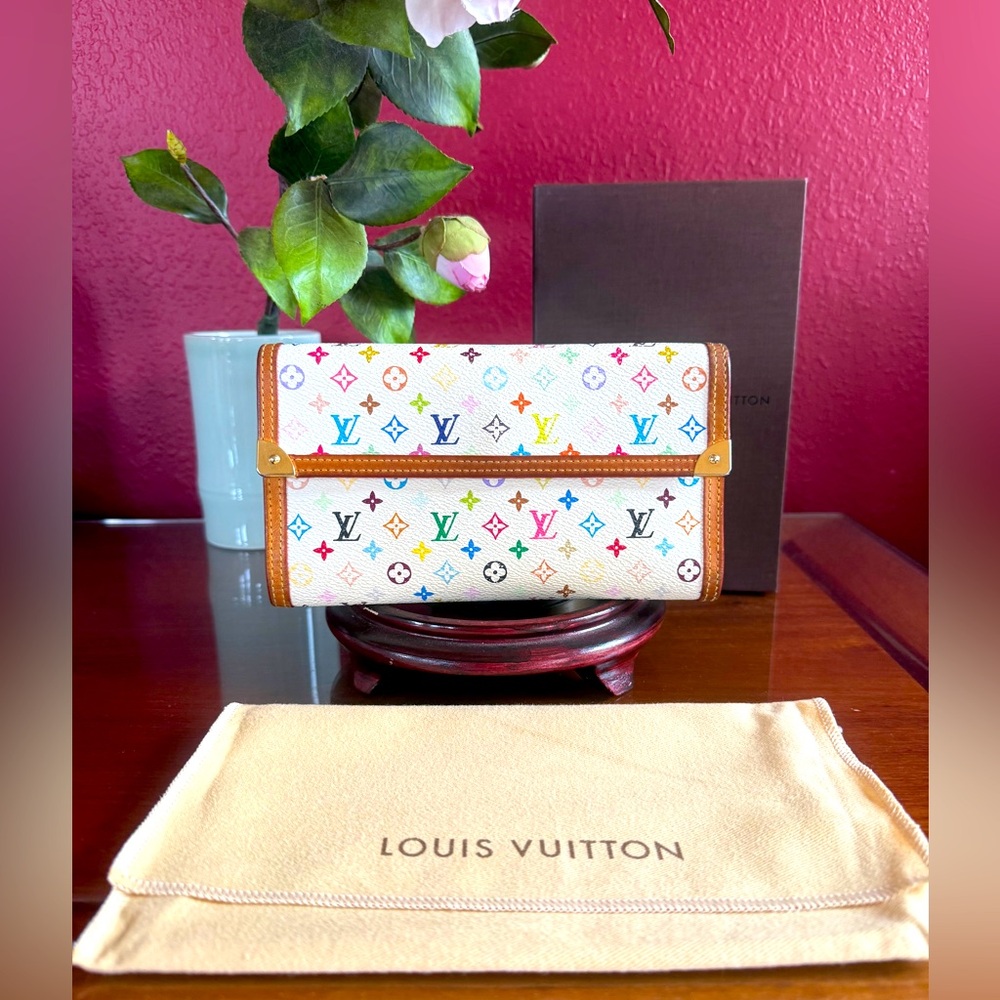 LOUIS VUITTON x TAKASHI MURAKAMI MONOGRAM MULTICOLOR PORTE TRESSOR  WALLET